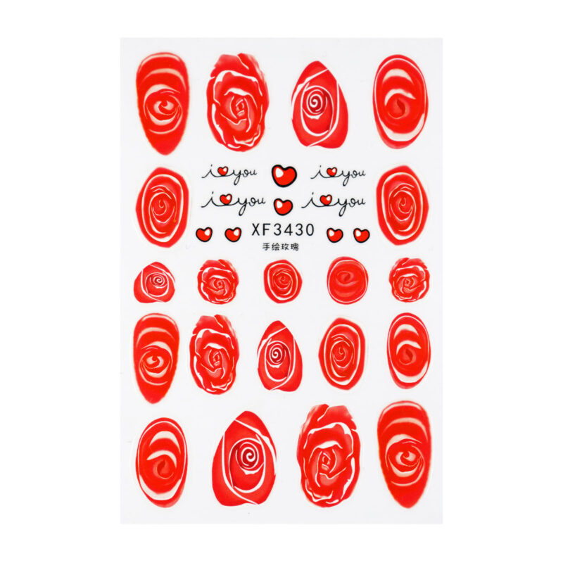 NA4020 Nail Sticker – Rose Whisper – Red