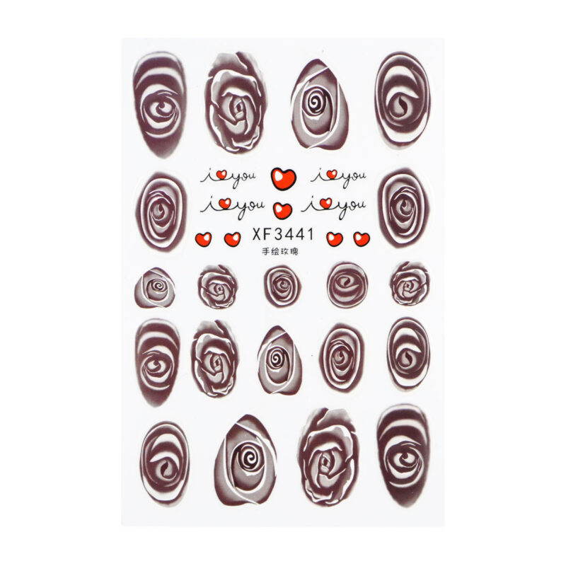 NA4023 Nail Sticker – Rose Whisper – Grey