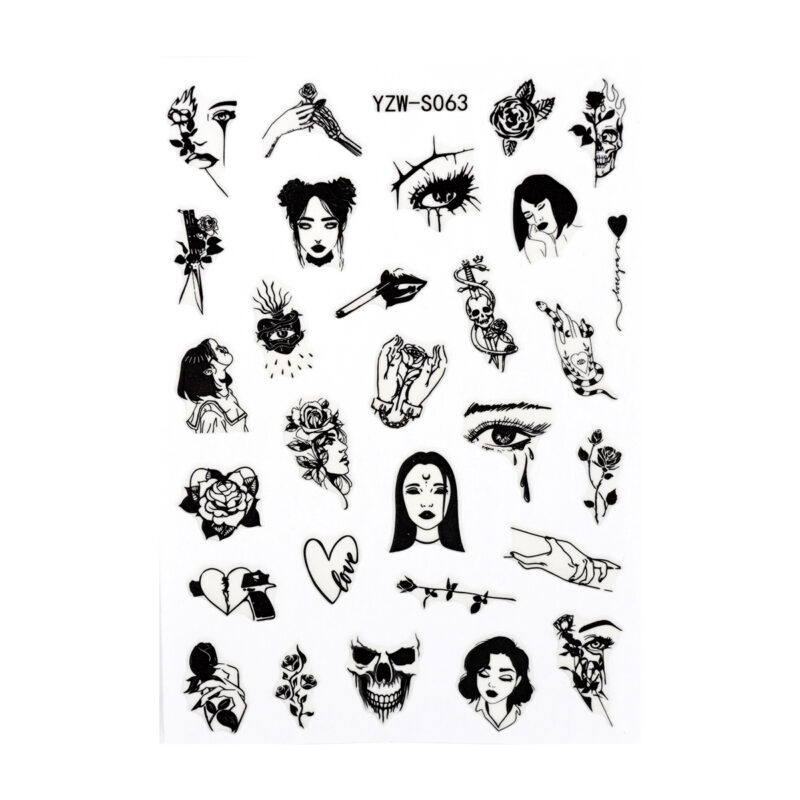 NA4051 Nail Sticker – Black Art 4