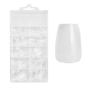 Easy Guide - Press-On Fullcover tipse Clear – Coffin - kratke (100 kom.)