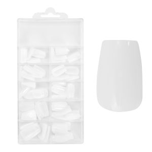 Easy Guide - Press-On Fullcover tipse Milky – Coffin - kratke (100 kom.)