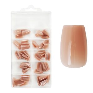 Easy Guide - Press-On Fullcover tipse Nude – Coffin - kratke (100 kom.)