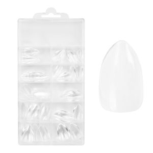 Easy Guide - Press-On Fullcover tipse Clear – Almond - kratke (100 kom.)