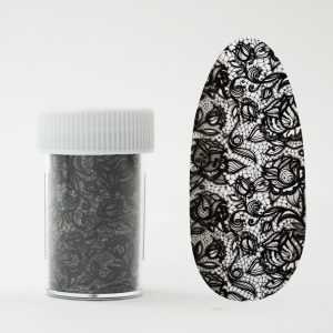 Transfer folija - Floral Lace - Crna