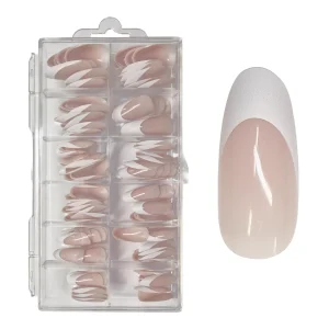 Press-On Fullcover Tipse - Classy French – Rose - Badem (120 Kom.)